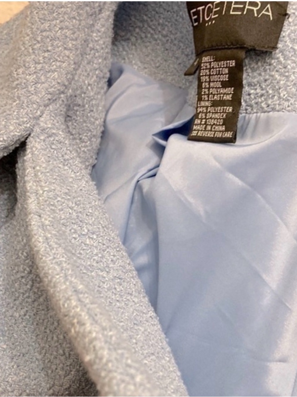 Etcetera Light Blue Tailored Wool-Blend Blazer - Picture 3 of 8